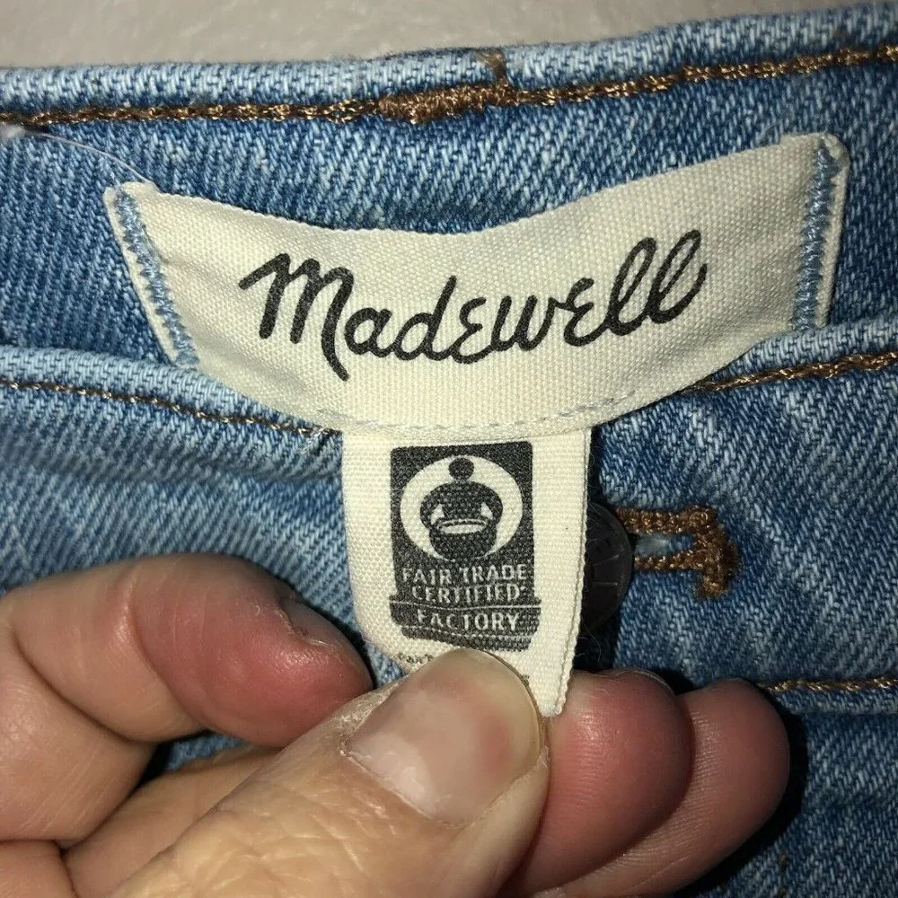 MADEWELL The Slim Boy Jean High Rise Crop Denim Light Wash Women’s Sz 32 - Picture 9 of 12
